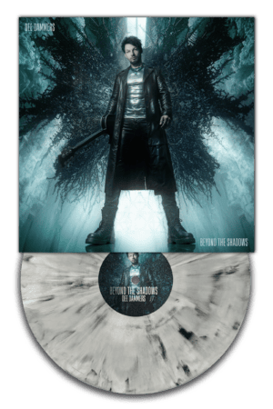 Limited edition vinyl of Dee Dammers' "Beyond the Shadows" featuring black marble and bone-colored design.