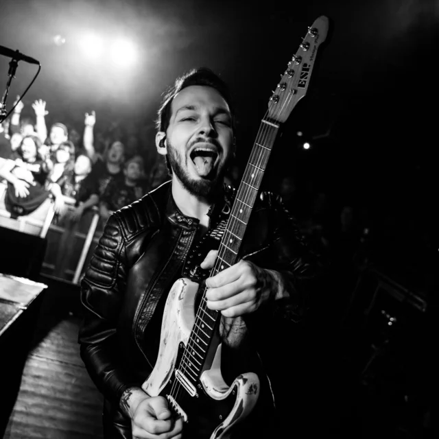 Show #21 tonight in Barcelona tonite 🇪🇸Came for the tapas, stayed for the downpours. Pamplona and Madrid out here doing their best impression of a water park #Rain Let’s see if Barcelona can bring the sun or if we’ll need to trade our guitars for a boat and paddles 😂☔️🌧️Pics by @lindaflorin #dirkschneider #udodirkschneider #tourlife #musician #espguitars #especlipse #espvintageplus #espltd #espltdguitars